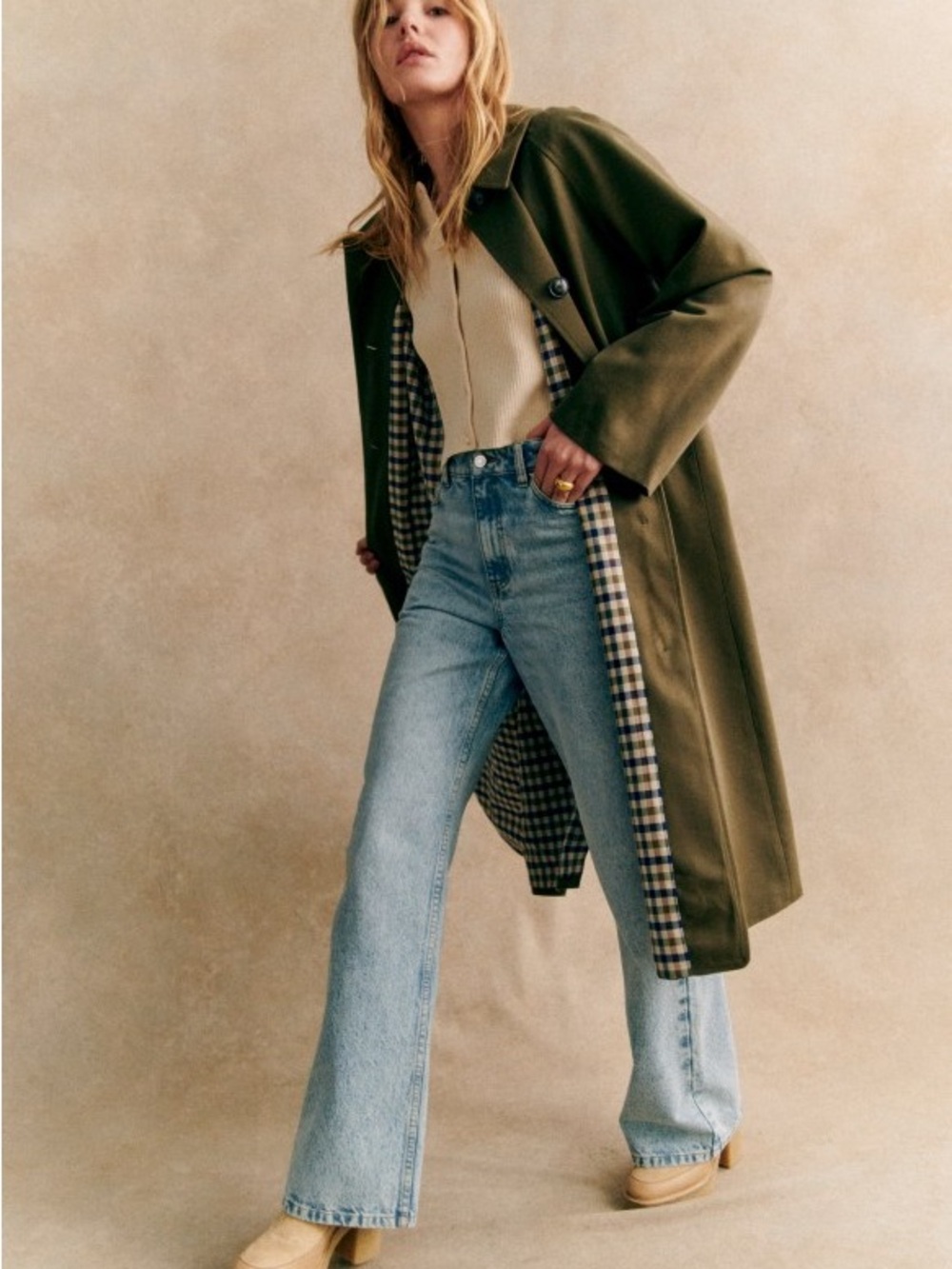 Sezane Khaki Clyde Coat